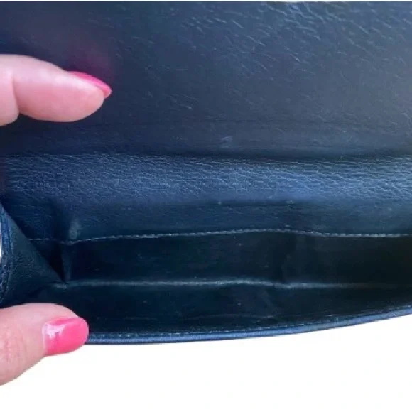 Gucci Vintage, Rare Navy Leather Wallet EUC w/ COA!